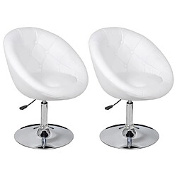 vidaXL Tabourets de bar lot de 2 blanc similicuir