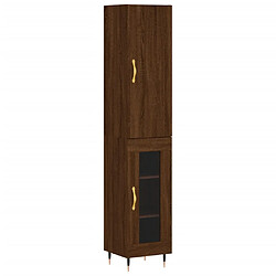 vidaXL Buffet haut Chêne marron 34,5x34x180 cm Bois d'ingénierie