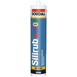 Soudal Mastics menuiserie silicone neutre Silirub Color, coloris gris fer, RAL 7011, cartouche de 310 ml