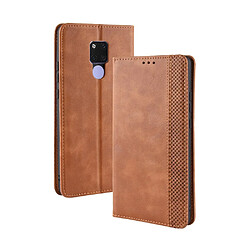 Etui en PU style vintage marron pour votre Huawei Mate 20 X