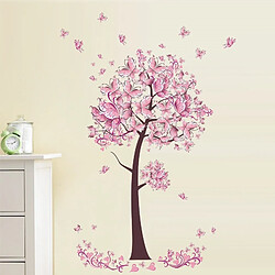 Wewoo Sticker mural 2 PCS Arbre Fleur Floral Papillons Stickers Muraux Salon Chambre TV Canapé Fond Décor Murale