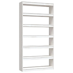 Maison Chic Armoire de livres - Bibliothèque - Séparateur de pièce Blanc 100x30x200 cm Pin massif -GKD44141