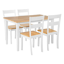 Beliani Ensemble de cuisine Table et 4 chaises en bois GEORGIA