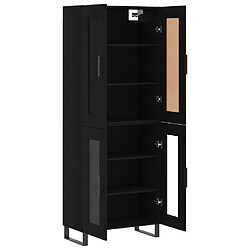 Avis vidaXL Buffet haut Noir 69,5x34x180 cm Bois d'ingénierie