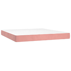 Acheter vidaXL Sommier à lattes de lit avec matelas Rose 160x200 cm Velours