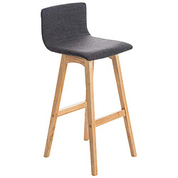 Decoshop26 Lot de 2 tabourets de bar chaise hautes en tissu gris clair piètement à quatre pieds en bois clair 10_0004417