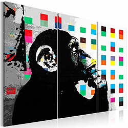 Paris Prix Tableau Imprimé The Thinker Monkey - Banksy 80 x 120 cm 