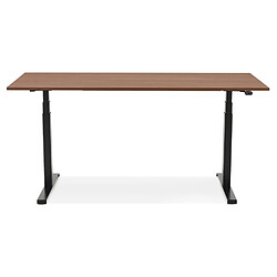 Avis Alterego Bureau assis debout électrique 'TRONIK' noir avec plateau en bois finition Noyer - 140x70 cm