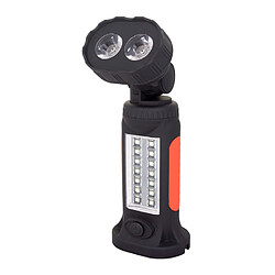 Chrono Lampe torche LED, lampe de travail magnétique portable lampe de poche lampe d'inspection lampe de camping, base magnétique puissante, tête rotative 180 360 degrés (noir)