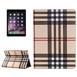 Wewoo Smart Cover jaune pour iPad Air 2 cartes et poche d'argent Plaid Texture étui en cuir avec titulaire fentes