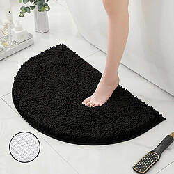 LUUCOZK Tapis de bain antidérapants absorbants à séchage rapide, tapis de décoration de salle de bain, base TPR noire-Demi-cercle 40X60CM