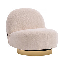 palozi home fauteuil bouclette pivotant Churchill - 76 x 80 x 74 cm - Blanc 