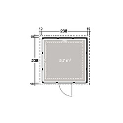 Avis Telluria Abri de jardin moderne en acier porte simple 5,7 m² Eleganto 2424 gris clair, anthracite.