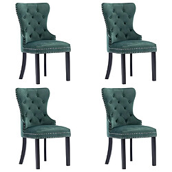 Decoshop26 Lot de 4 chaises de salle à manger cuisine design classique velours vert foncé CDS022025 