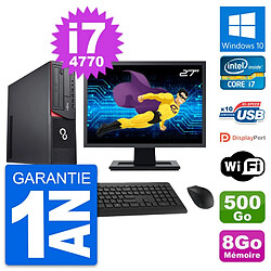 PC Fujitsu E920 DT Ecran 27" Intel i7-4770 RAM 8Go Disque 500Go Windows 10 Wifi · Occasion 