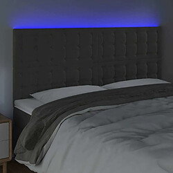 Avis Maison Chic Tête de lit scandinave à LED,meuble de chambre Gris foncé 160x5x118/128 cm Velours -MN81531