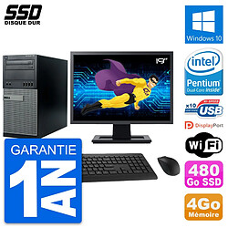 PC Tour Dell 790 MT Ecran 19" Intel G630 RAM 4Go SSD 480Go Windows 10 Wifi - Occasion