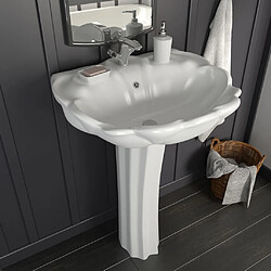 vidaXL Lavabo autoportant avec socle Céramique Blanc 580x510x200 mm