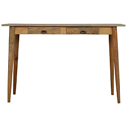 Artisan Furniture Bureau d'écriture en bois massif chêne avec 2 tiroirs, style nordique