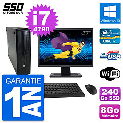 PC HP ProDesk 400 G1 SFF Ecran 27" i7-4790 RAM 8Go SSD 240Go Windows 10 Wifi · Occasion 