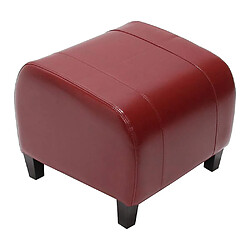 Decoshop26 Tabouret siège cube pouf cuir + synthétique 37x45x47 cm rouge 04_0005339