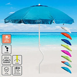 Parasol de plage léger visser protection uv GiraFacile 200 cm Ermes, Couleur: Turquoise