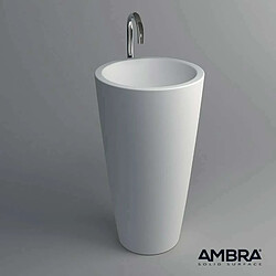 Ambra Vasque colonne sur pied,en Solid surface 50 cm - Kezia