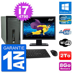 PC Tour HP 400 G1 Ecran 22" Intel i7-4790 RAM 8Go Disque Dur 2To Windows 10 Wifi · Occasion 