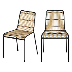 Rendez Vous Deco Chaise Jouve en rotin et métal noir (lot de 2) 