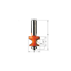 Fraise à arrondir demi rond avec roulement D. 22,2 x Lu. 15 x Q. 8 x R. 3,2 mm - 961.032.11 - CMT