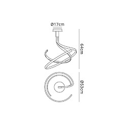 Luminaire Center Semi Plafonnier Nur 50W LED 3000K, 4000lm, argent/acrylique givré/chrome poli