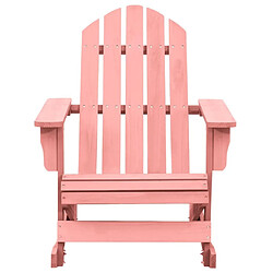 Maison Chic Chaise à bascule de jardin - Fauteuil d'extérieur Adirondack Bois de sapin massif Rose -MN10858