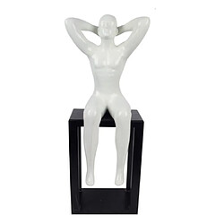 Sculpture design décorative " Moment de détente" STATUETTE DESIGN BLANC LAQUÉ