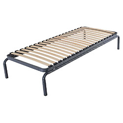 Sedac Lit métallique - 80x190 - 20 lattes bois - Made in France - Gain de place Sommier gigogne 90x190 haut. PRODUIT GAIN DE PLACE : Idéal pour recevoir vos amis ou meuble un petit espace. Sommier avec pieds ; cadre métal cintré en tube rectangulaire de 40 x 27 x 2 mm, tubes des pieds 25 mm ; Lattes en contreplaqué bouleau largeur 50