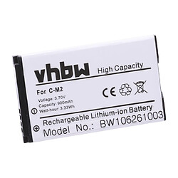 vhbw Li-Ion batterie 900mAh (3.7V) pour Smartphone, téléphone Blackberry 8100c, 8100, 8100r, 8110, 8120, 8130, 8130B, 8220 comme C-M2, BAT-11004-001.