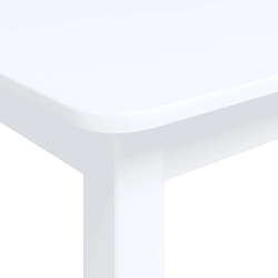 Acheter vidaXL Table à manger Blanc 114x71x75 cm Bois d'hévéa massif