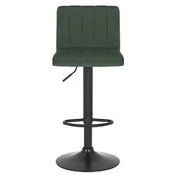 Avis Decoshop26 Lot de 2 tabourets de bar pivotant hauteur réglable assise surpiqué en velours vert et métal noir 10_0004228