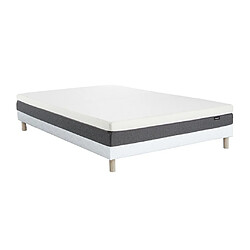 Vente-Unique Ensemble 160 x 200 cm sommier tapissier + matelas mousse HD 7 zones et accueil mémoire de forme déhoussable ép.20cm - KELIH de YSMÉE