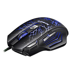 Wewoo Souris noir pour Ordinateur PC Portable Haute Précision Gaming Mouse LED quatre couleur contrôlée respiration lumière USB 7 Boutons 3200 DPI Filaire Optique 