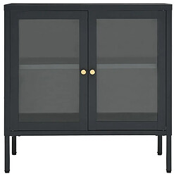 Avis Maison Chic Commode Buffet - Meuble de rangement Anthracite 70x35x70 cm Acier et verre -GKD65454