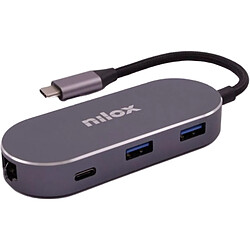 Hub USB Nilox NXDSUSBC02 Gris 