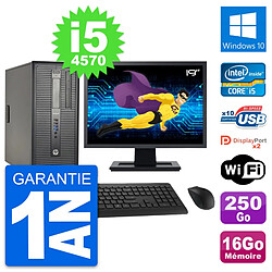 PC Tour HP 600 G1 Ecran 19" Intel i5-4570 RAM 16Go Disque 250Go Windows 10 Wifi · Occasion 