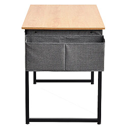 Decoshop26 Bureau table d'ordinateur style industriel en MDF naturel et métal noir BUR10521