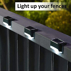 BESTA Lampe de clôture solaire étanche, lumière de pont solaire, lampe d'escalier, lampes solaires de jardin LED IP65 pour clôtures d'escalier de patio (Lumière chaude-Noir, 12 PCS)