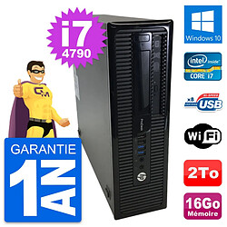 PC HP ProDesk 400 G1 SFF Intel i7-4790 RAM 16Go Disque Dur 2To Windows 10 Wifi - Occasion