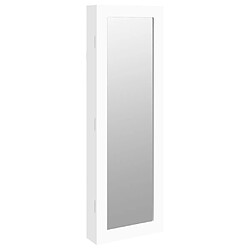 vidaXL Armoire à bijoux avec miroir murale blanc 30x8,5x90 cm