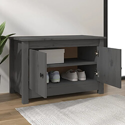 vidaXL Armoire à chaussures Gris 70x38x45,5 cm Bois de pin massif