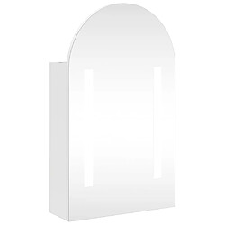 vidaXL Armoire de bain à miroir avec LED arquée blanc 42x13x70 cm