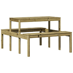 vidaXL Table de pique-nique 110x134x75 cm bois de pin imprégné