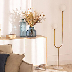 Ledkia Lampadaire Métal et Verre Moonlight Brass 2 Spots Doré pas cher